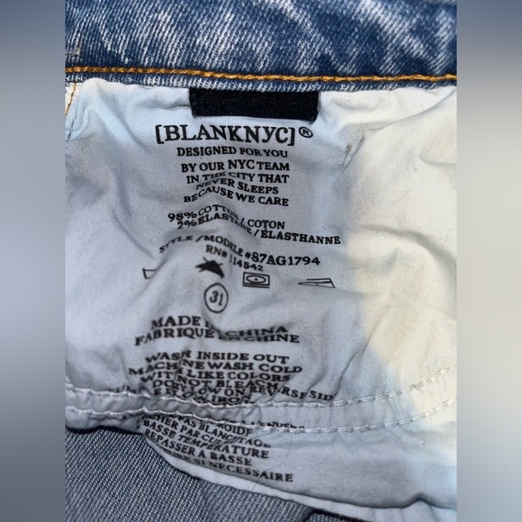 Blank NYC The Madison Crop Jeans Womens SZ 31 High Rise Distressed Button Fly - Picture 8 of 8